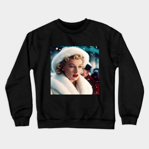 White Christmas blonde woman Crewneck Sweatshirt by KOTYA